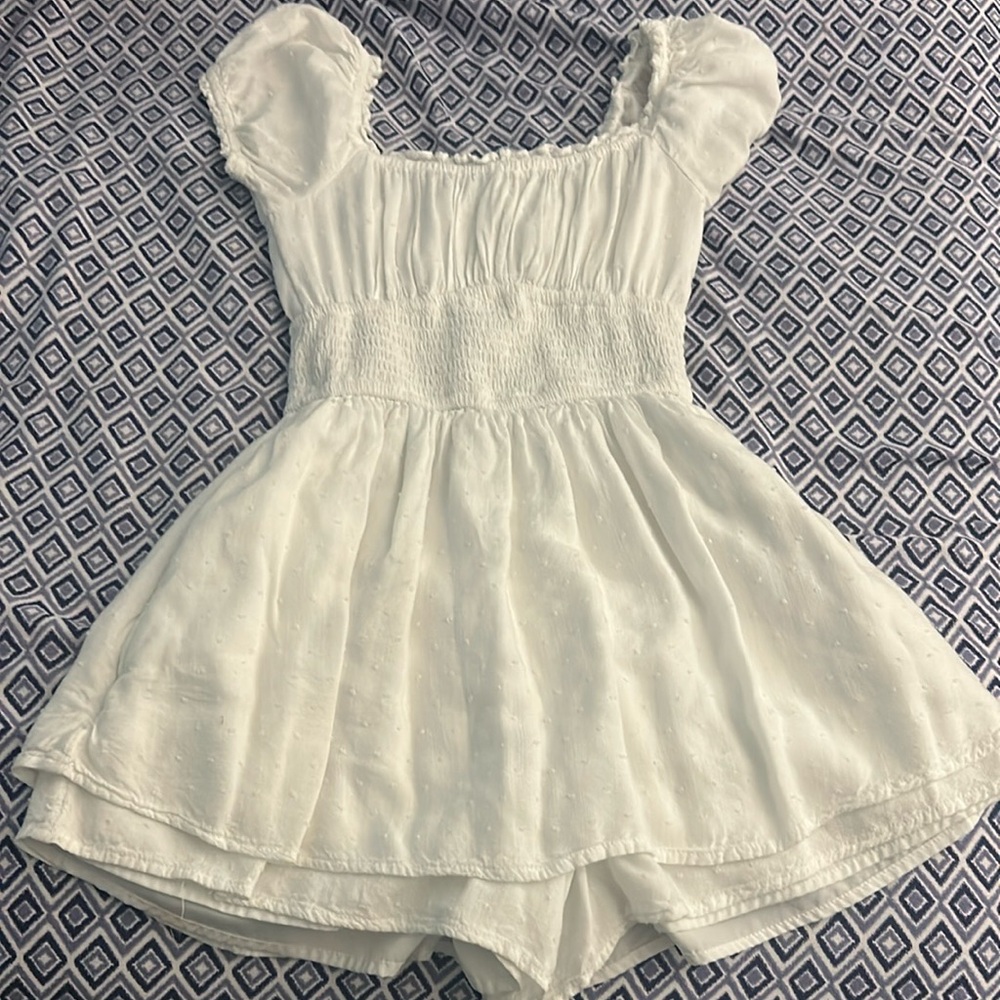 white hollister romper